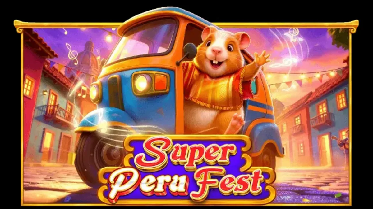 Pemandangan meriah dari slot Super Peru Fest dengan simbol-simbol budaya yang cerah.